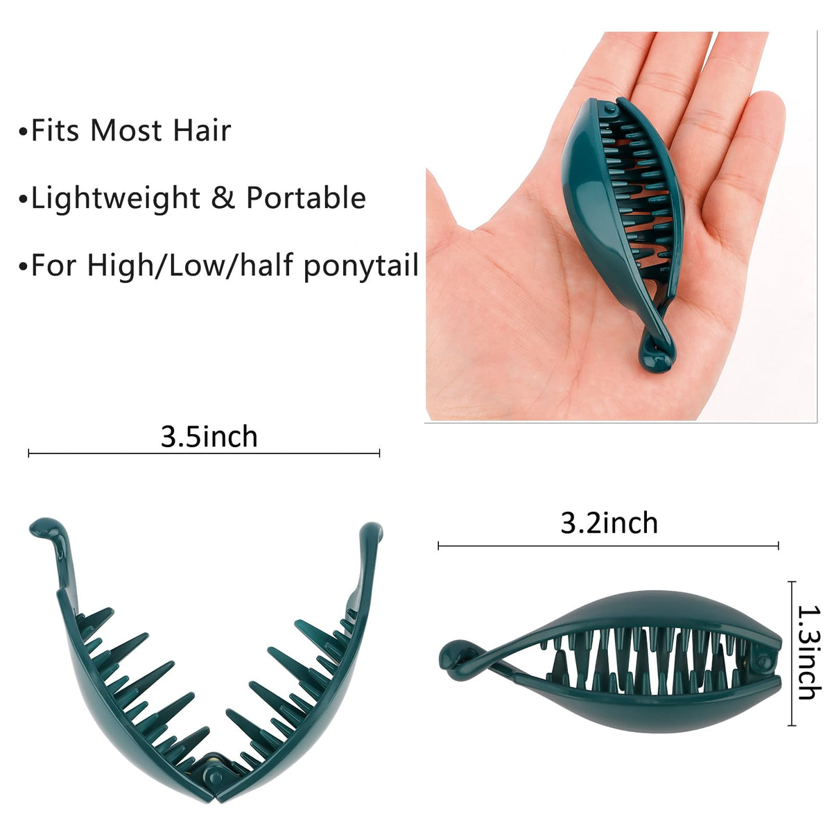 Hapdoo close-up of clip teeth showing interlocking grip for secure ponytails