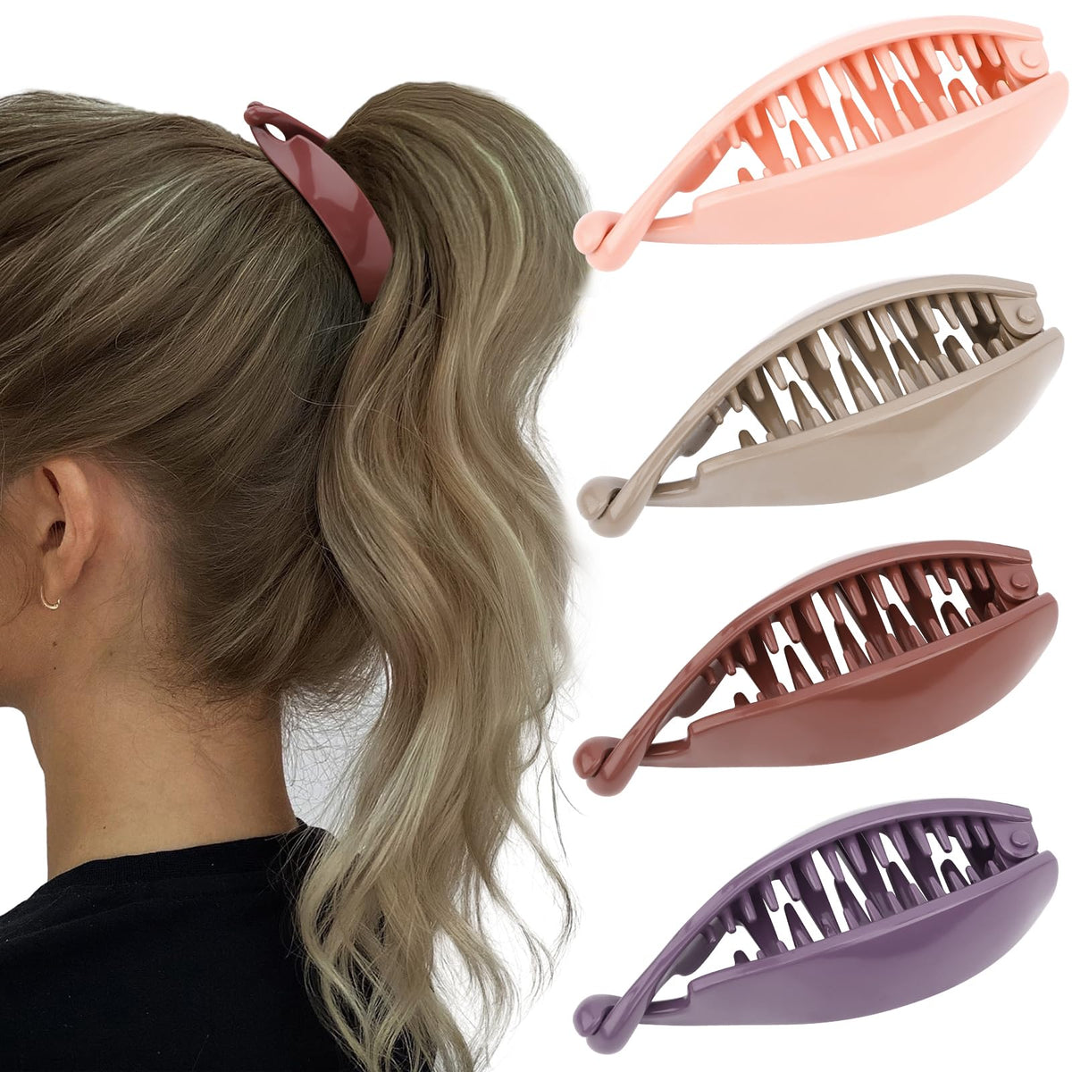 Hapdoo front view of the small banana clip pack showing compact design and colors