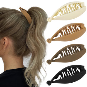 Hapdoo front view of matte banana clip shows sleek design and secure hold