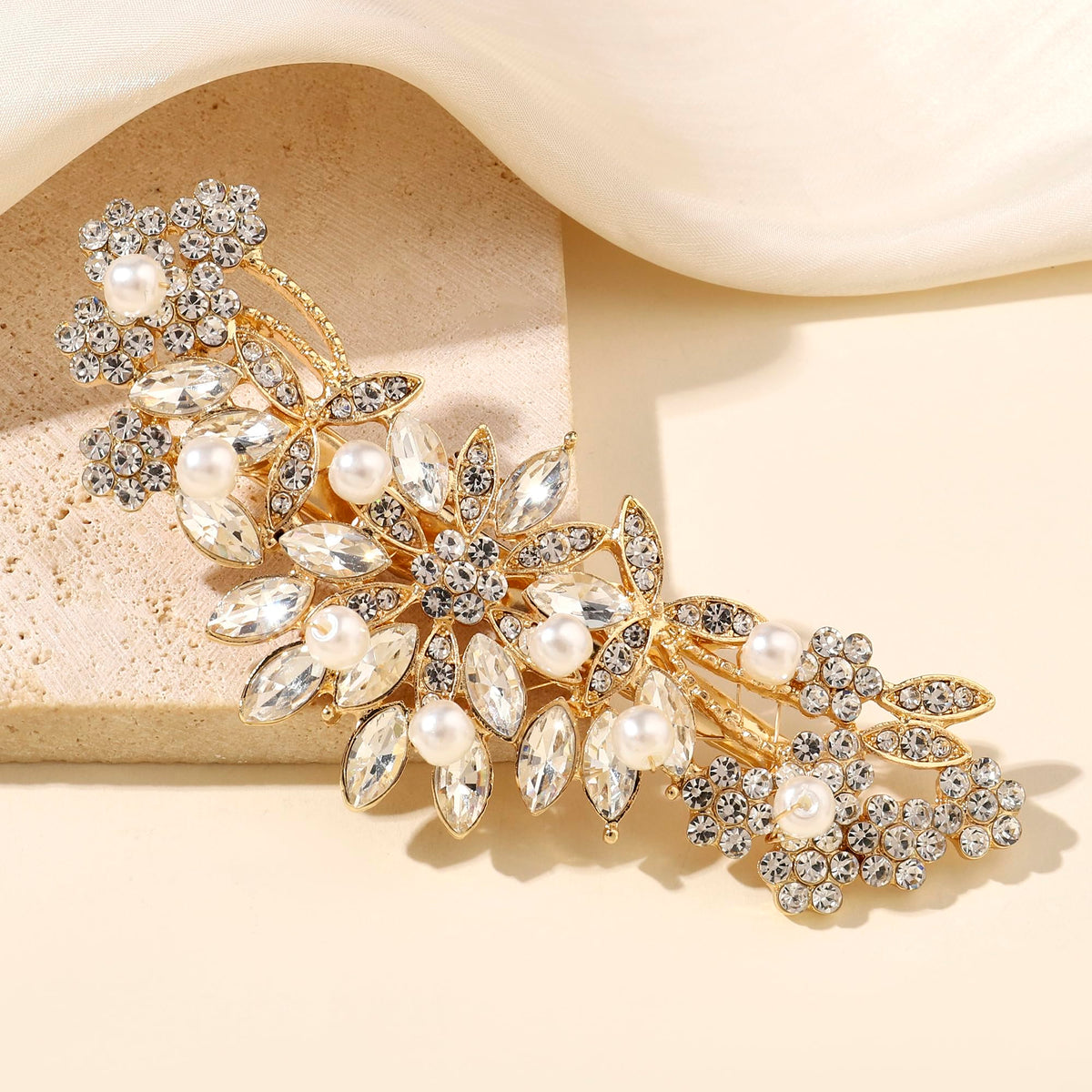 Hapibuy close-up of rhinestones and pearls highlighting sparkle and refinement