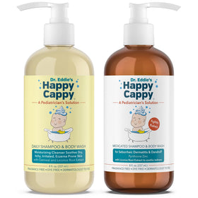 Happy Cappy front packaging bundle showing two fragrance-free bottles and benefits