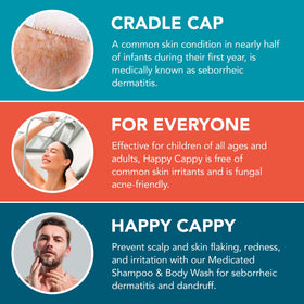 Happy Cappy lather on baby scalp demonstrating effective cleansing without irritation