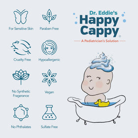 Happy Cappy lifestyle bathroom shelf showing everyday routine and gentle care