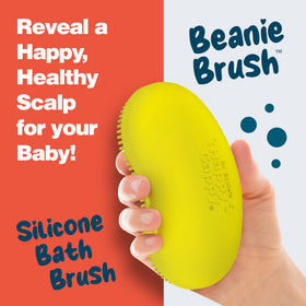 Happy Cappy size comparison illustrating compact bottle and brush for easy handling