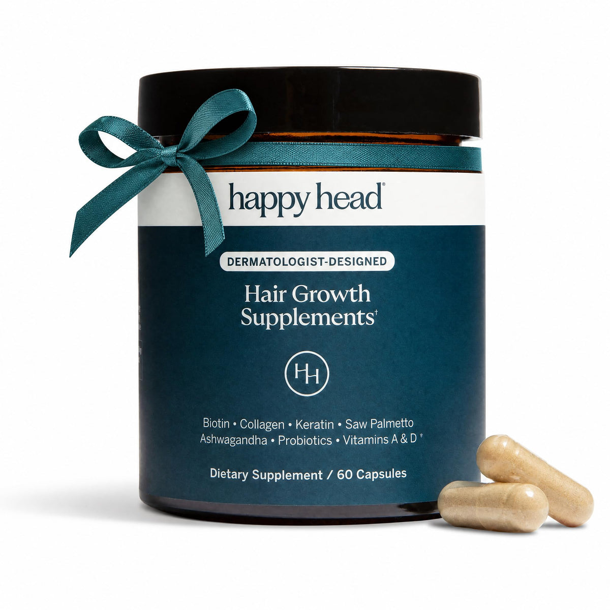 Happy Head front packaging showing bottle and label for quick identification and convenience