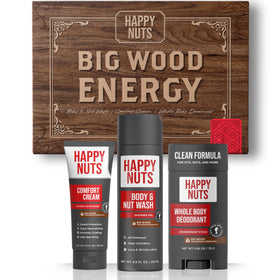 HAPPY NUTS front packaging gift box showing assembled kit and ready-to-gift benefit