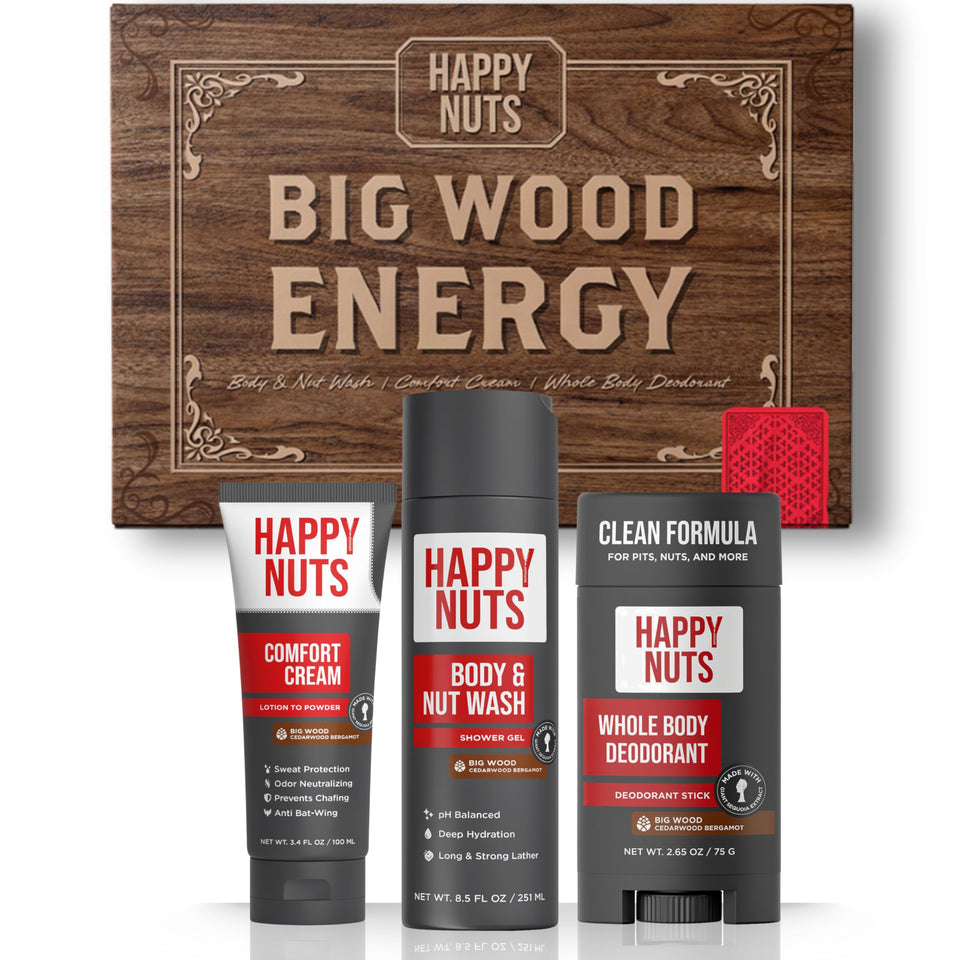 HAPPY NUTS front packaging gift box showing assembled kit and ready-to-gift benefit