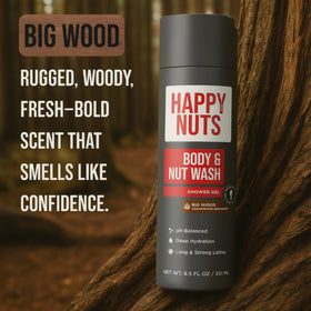HAPPY NUTS ingredient callout with coconut water and aloe for hydration