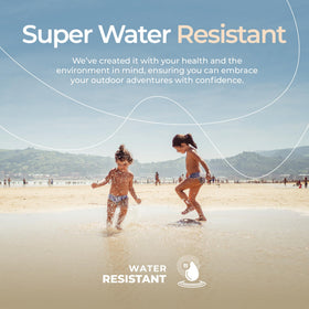 Happy Ocean family at beach using sunscreen demonstrating protection during play