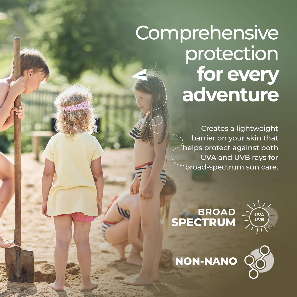 Happy Ocean label close-up highlighting zinc oxide and EWG Verified ingredients