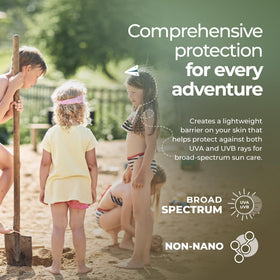 Happy Ocean label close-up highlighting zinc oxide and EWG Verified ingredients