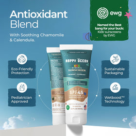 Happy Ocean cream texture close-up showing smooth non-greasy mineral finish