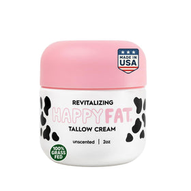 HappyFat front jar showing label and clean packaging for trusted daily hydration