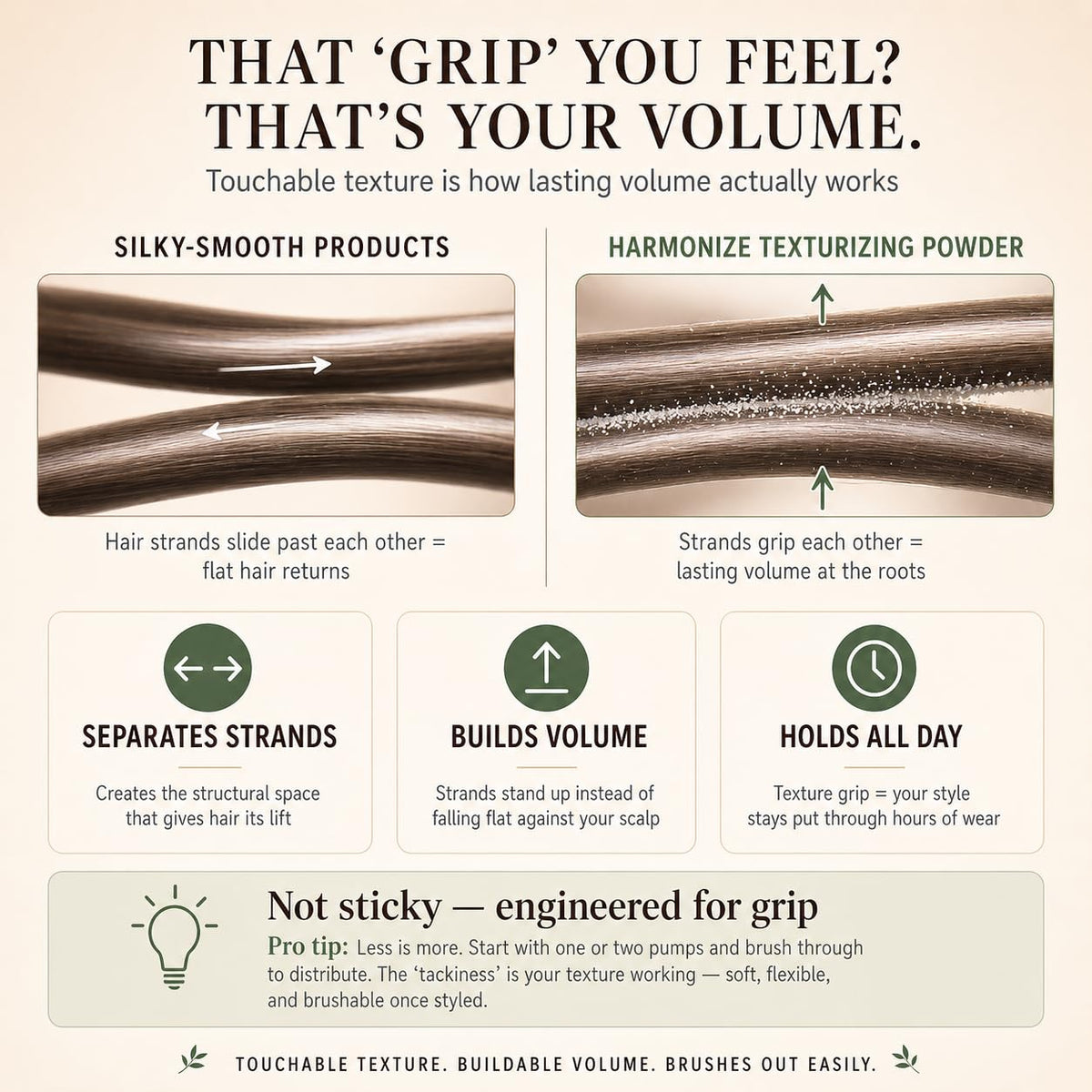 Harmonize Beauty application at roots demonstrating quick volume boost
