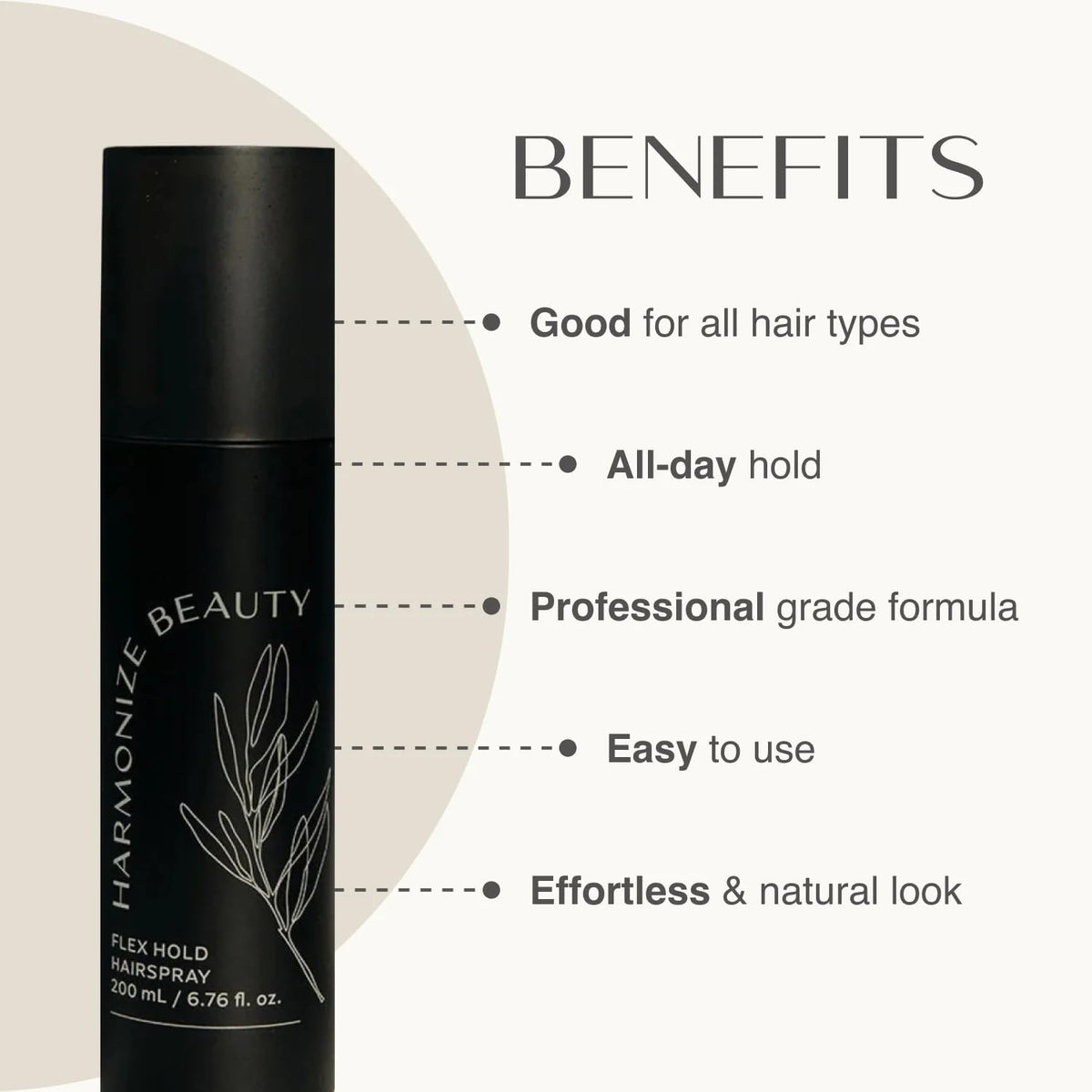 Harmonize Beauty close up pump nozzle highlighting controlled non aerosol delivery
