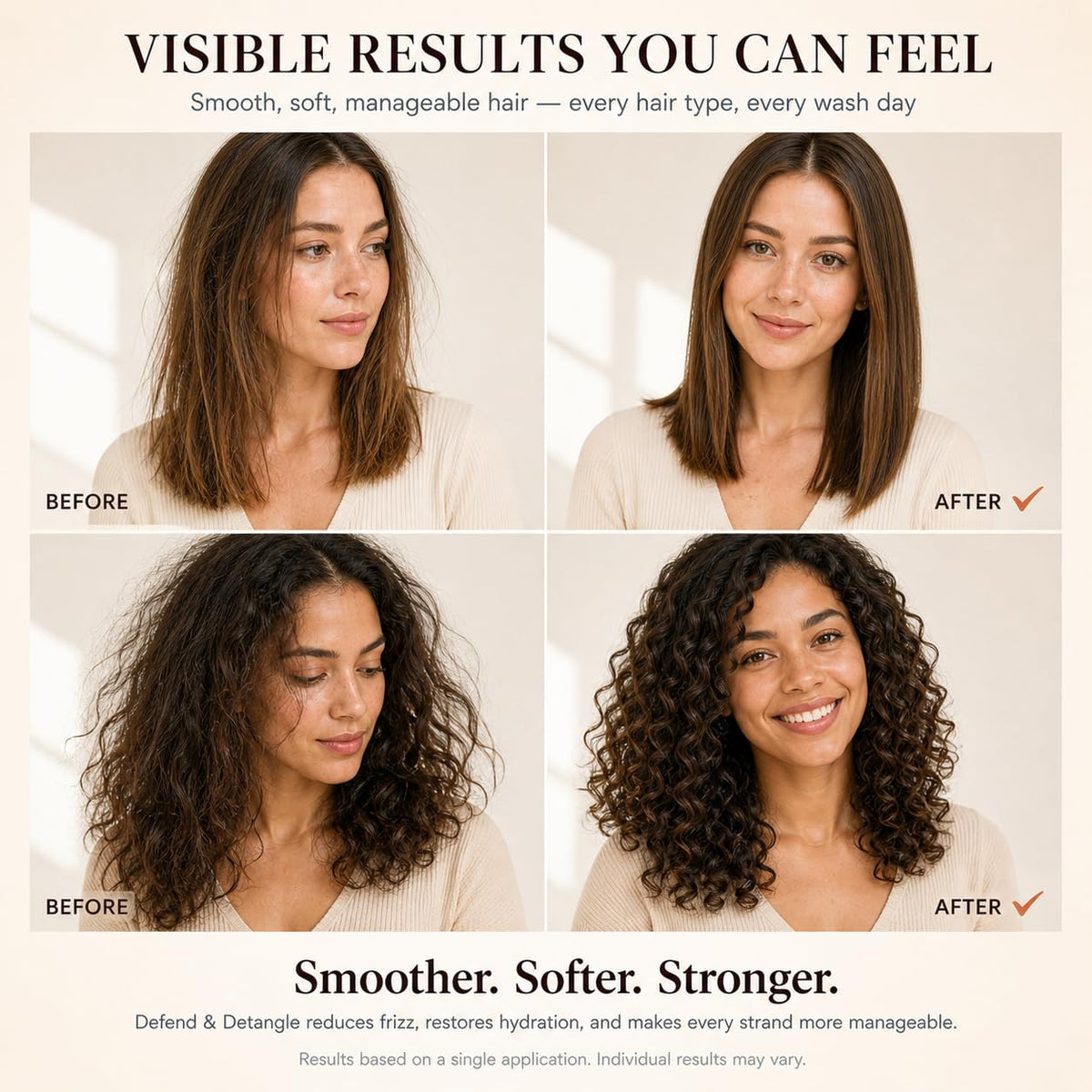 Harmonize Beauty label close-up showing key ingredients like panthenol and green tea