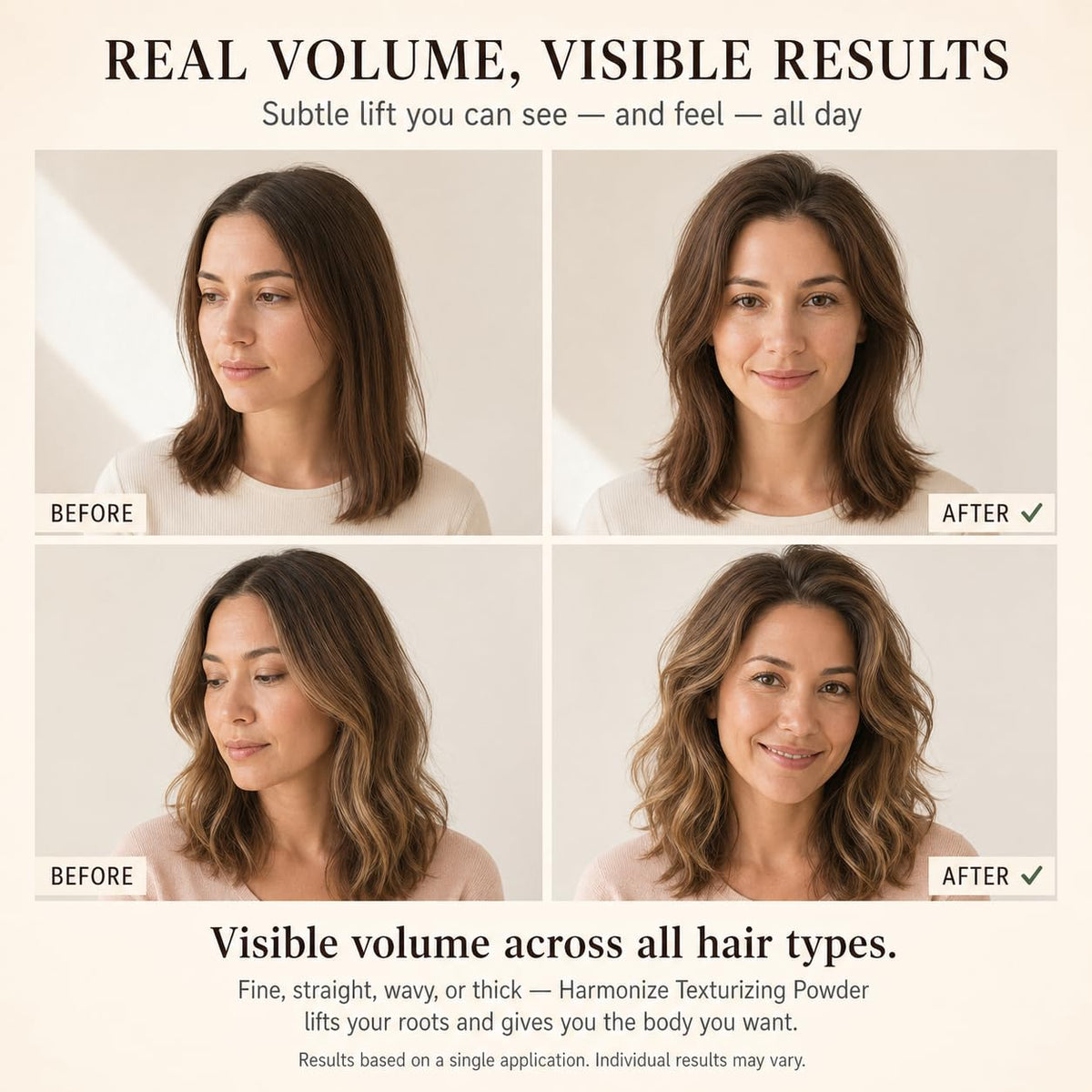 Harmonize Beauty open top view reveals fine powder for easy dosing