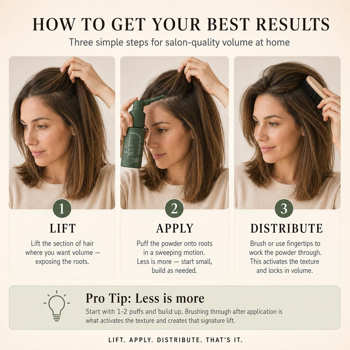 Harmonize Beauty scale hand size shows compact, travel-friendly bottle