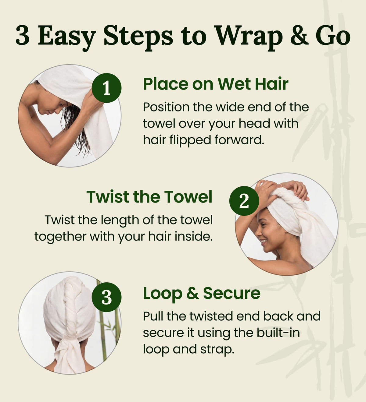 Harmony Weave towel wrap held in hand for scale, highlighting lightweight, travel-friendly size