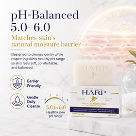 HARP bar side profile highlighting smooth texture and gentle cleansing