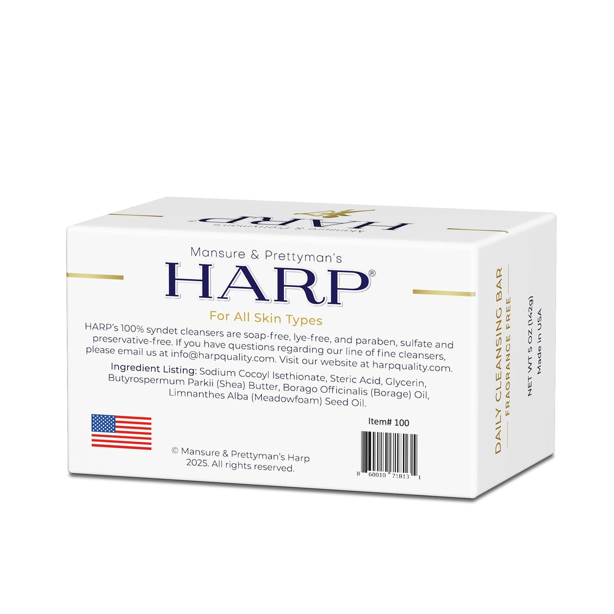 HARP bar being lathered on hands proving easy application and rinse