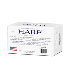 HARP bar being lathered on hands proving easy application and rinse