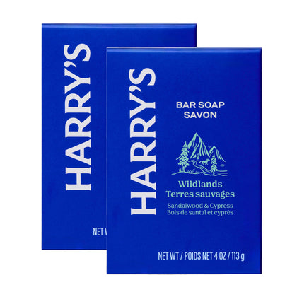Harry's front packaging showing two 4 oz bars and product name for clarity