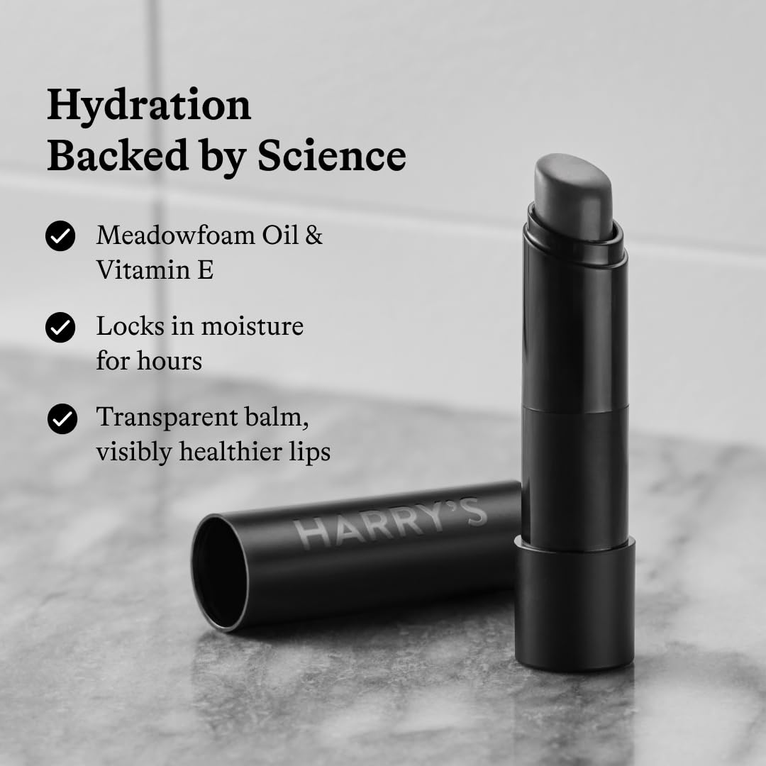 Harry's matte black packaging displayed for a minimalist grooming aesthetic