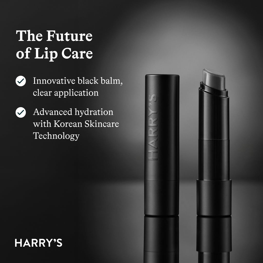 Harry's open tube top view showing solid balm and precise twist-up dispensing benefit