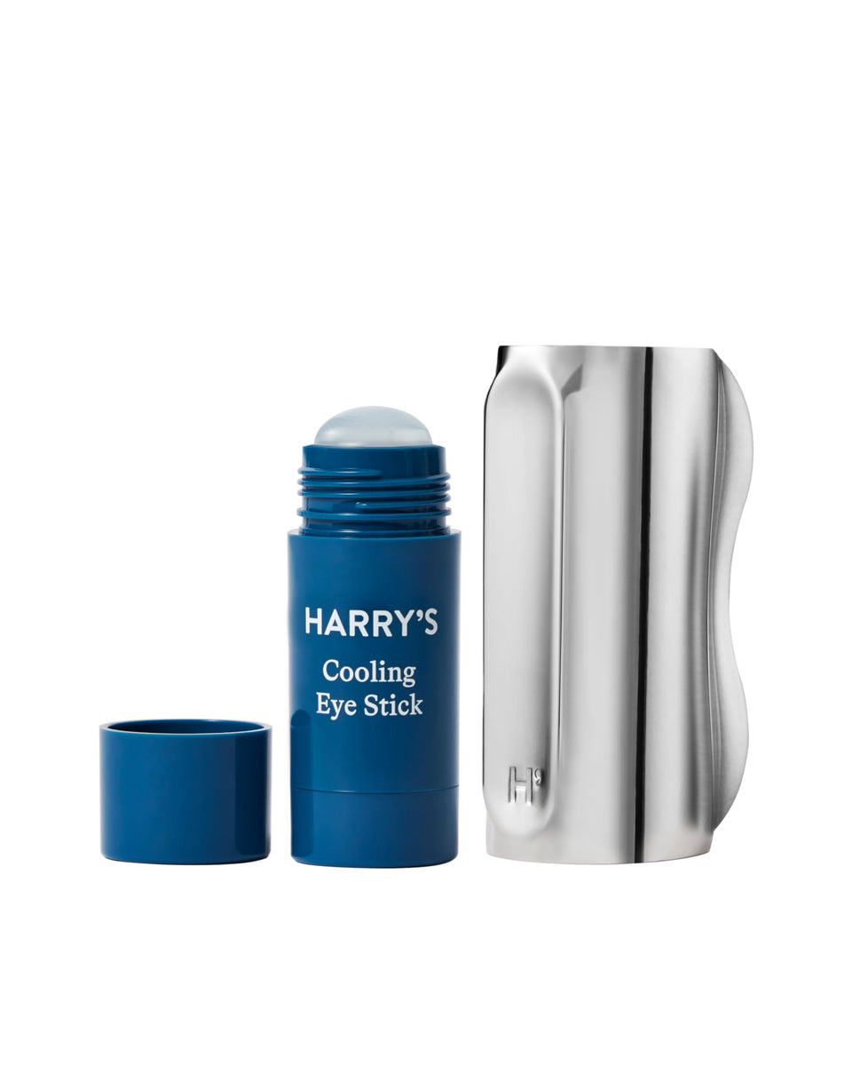 Harry's cooling eye kit front packaging showing both items and benefit