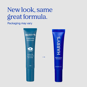 Harry's eye cream open tube texture showing lightweight cream and cooling benefit