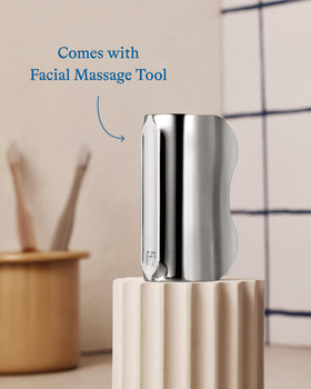 Harry's cooling eye stick held in hand for size and easy application benefit
