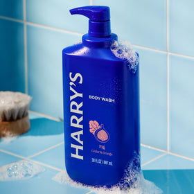 Harry's back label close-up showing ingredient list and transparency benefit