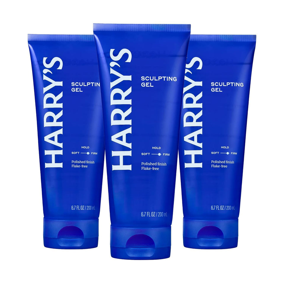 Harry's front packaging 3-pack showing jars and branding, clear value