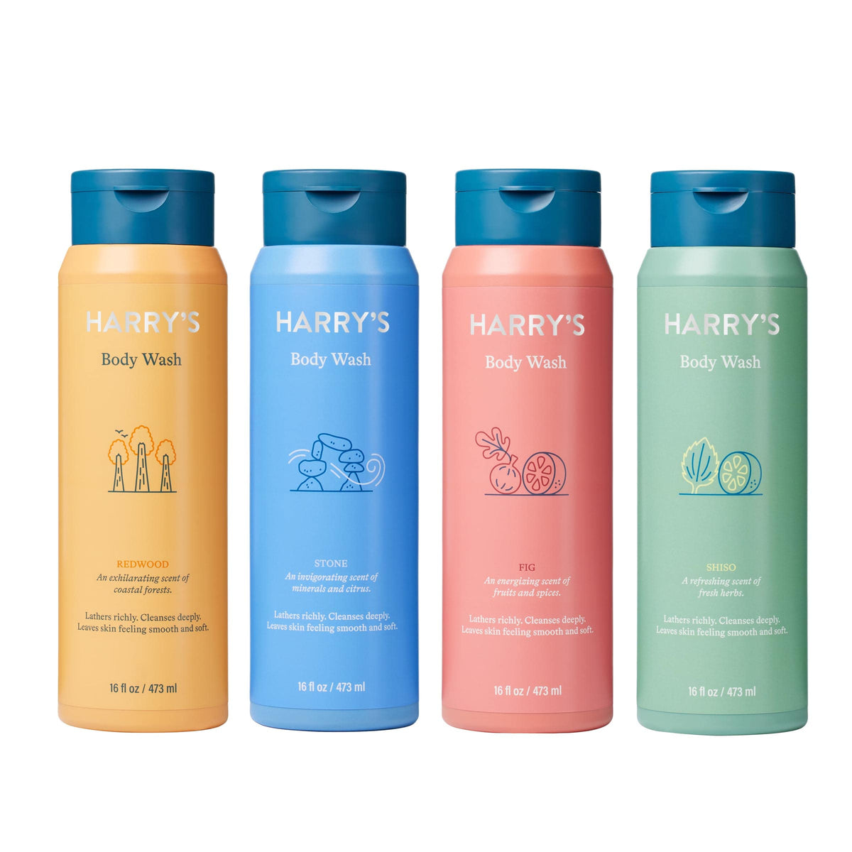 Harry's front view of four-pack packaging showing product variety and convenience