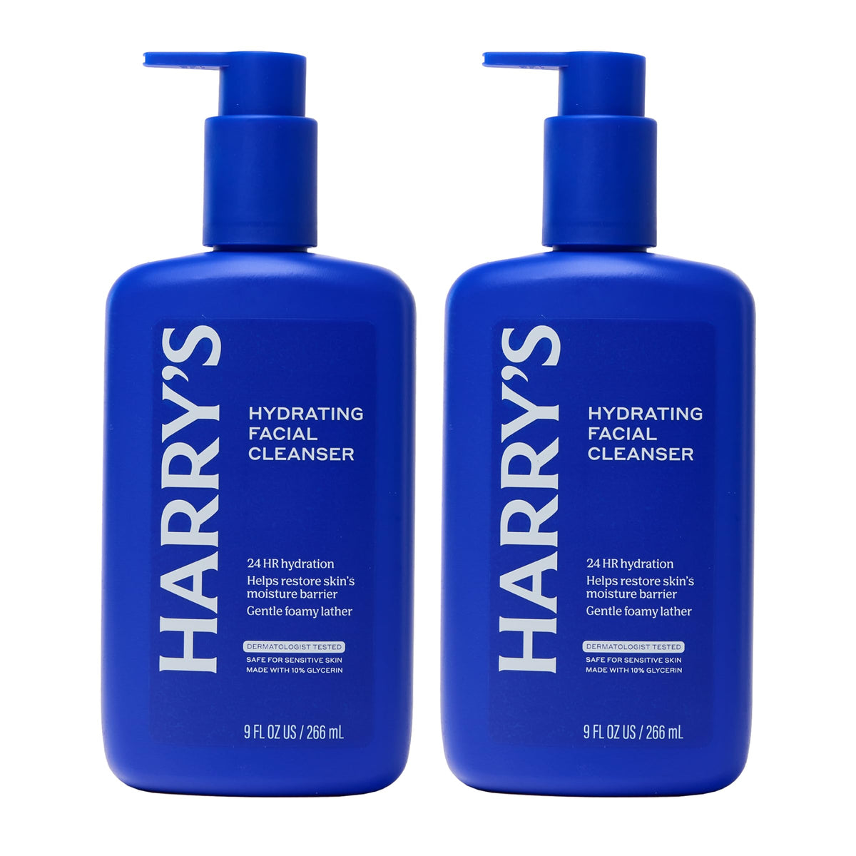 Harry's front packaging showing 9 fl oz bottle and clear benefits
