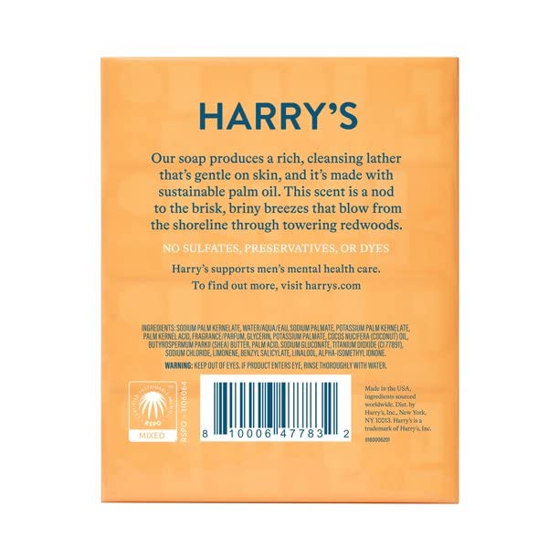 Harry's bar soap in shower lathering on hand for clean skin benefit