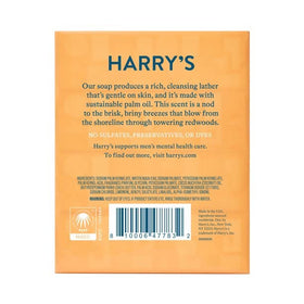 Harry's bar soap in shower lathering on hand for clean skin benefit