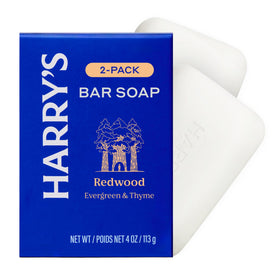 Harry's soap label and ingredients panel showing plant-based composition