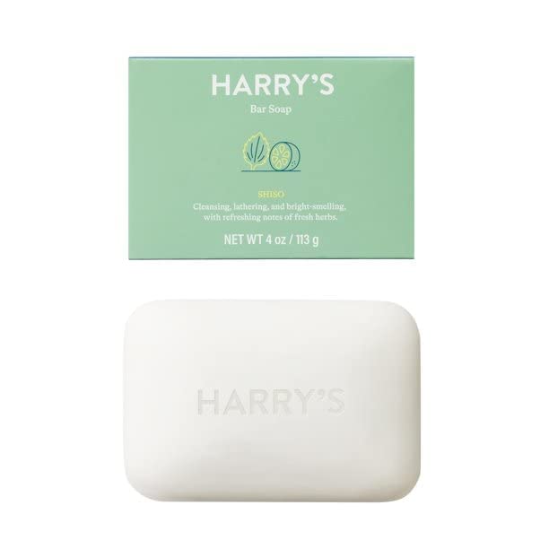 Harry's front packaging showing four Shiso bars and clear labeling for convenience
