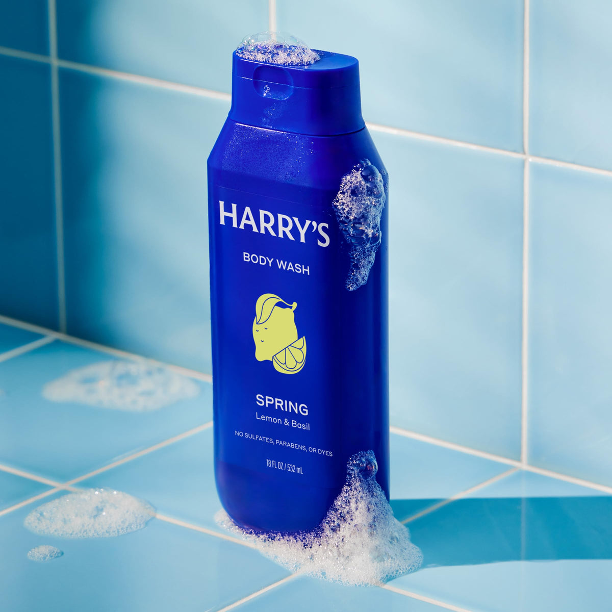 Harry's thick lather foam on skin showing deep clean without dryness