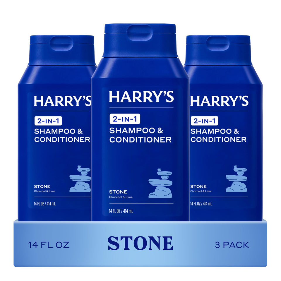 Harry's front packaging showing Stone scent and clean design for quick identification