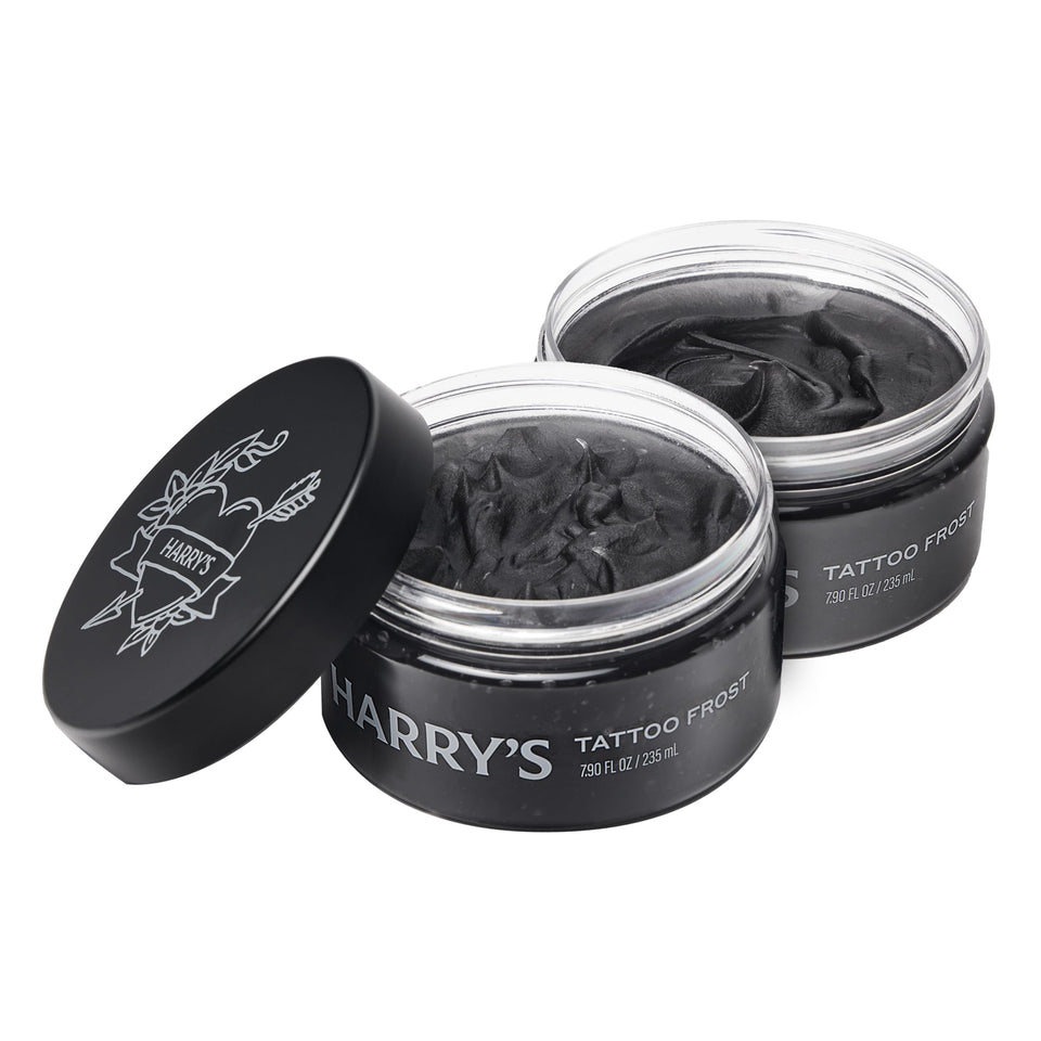 Harry’s Tattoo Frost front packaging showing tube and branding, clear care benefit
