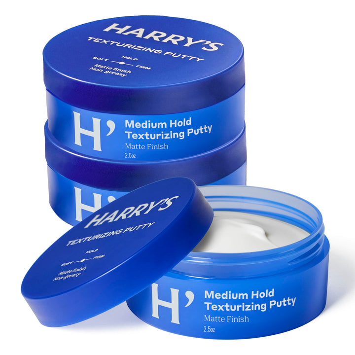 Harry's front packaging showing jar and woodsy scent benefit