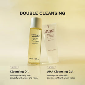 HARUHARU AHA cleansing gel pump detail for controlled exfoliation