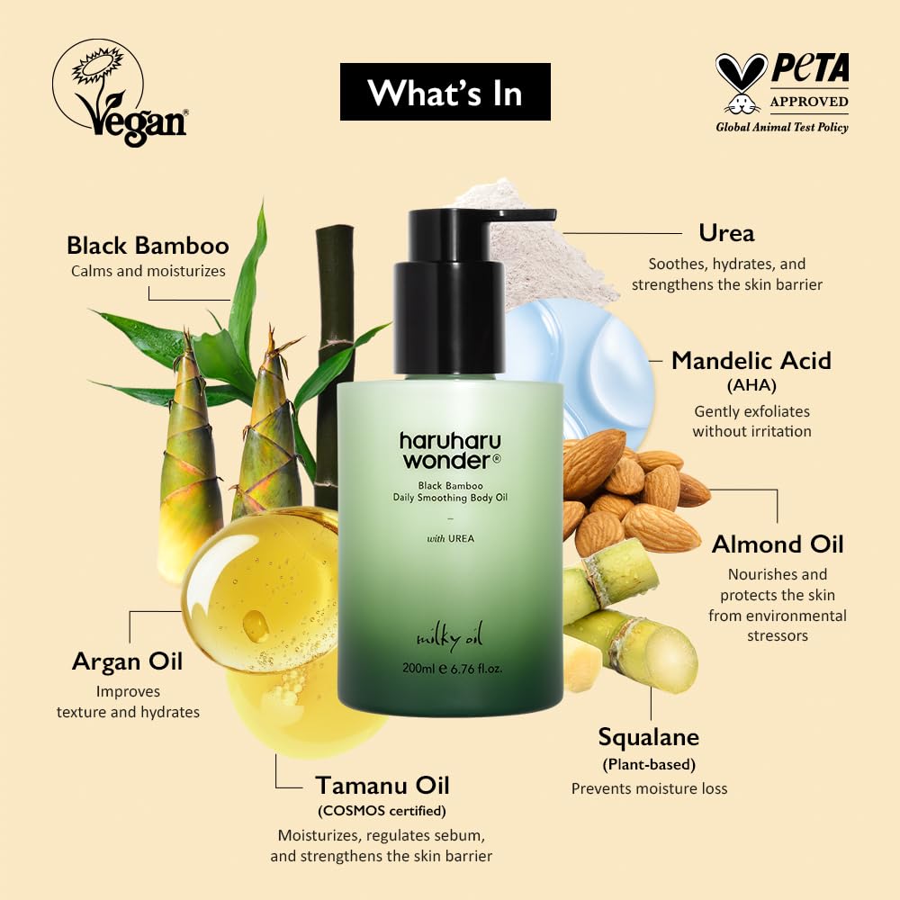 HARUHARU texture drop of milk-type oil showing fast-absorbing, non-greasy feel