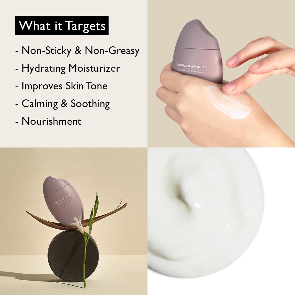 HARUHARU open jar top view revealing smooth cream ready to hydrate skin
