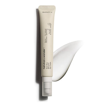 HARUHARU front view of black rice bakuchiol eye cream, clear product benefit