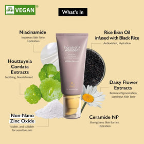 HARUHARU creamy sunscreen texture close-up, smooth blendability benefit