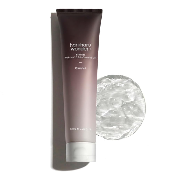 HARUHARU front pouch shot showing cleanser and soft packaging benefit